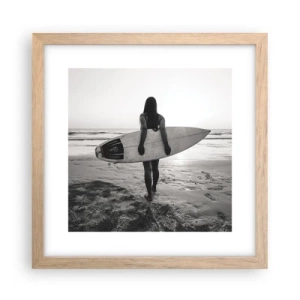 Een poster in een licht eiken lijst - De dochter van de zeegolf - 30x30 cm