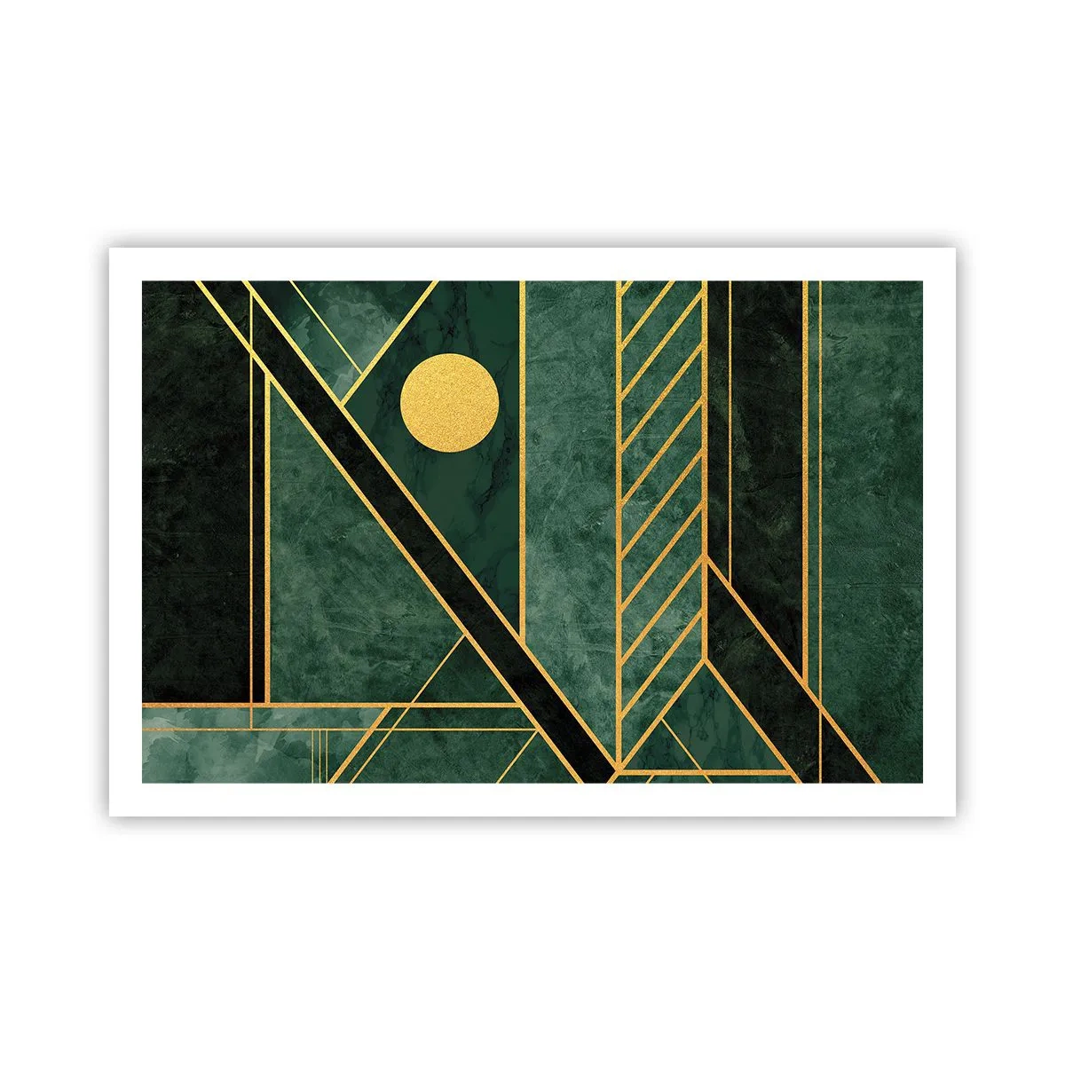 Poster - Dynamiek van goud en azuur - 91x61 cm