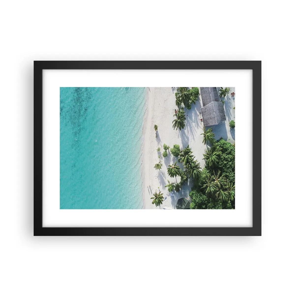 Poster in een zwarte lijst - Een vakantie in het paradijs - 40x30 cm