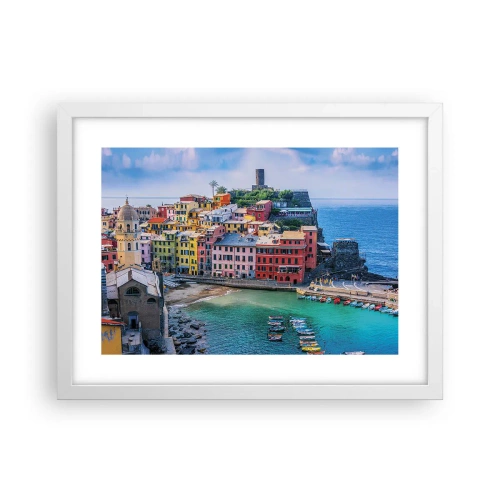 Poster in een witte lijst - Mediterrane magische stad - 40x30 cm