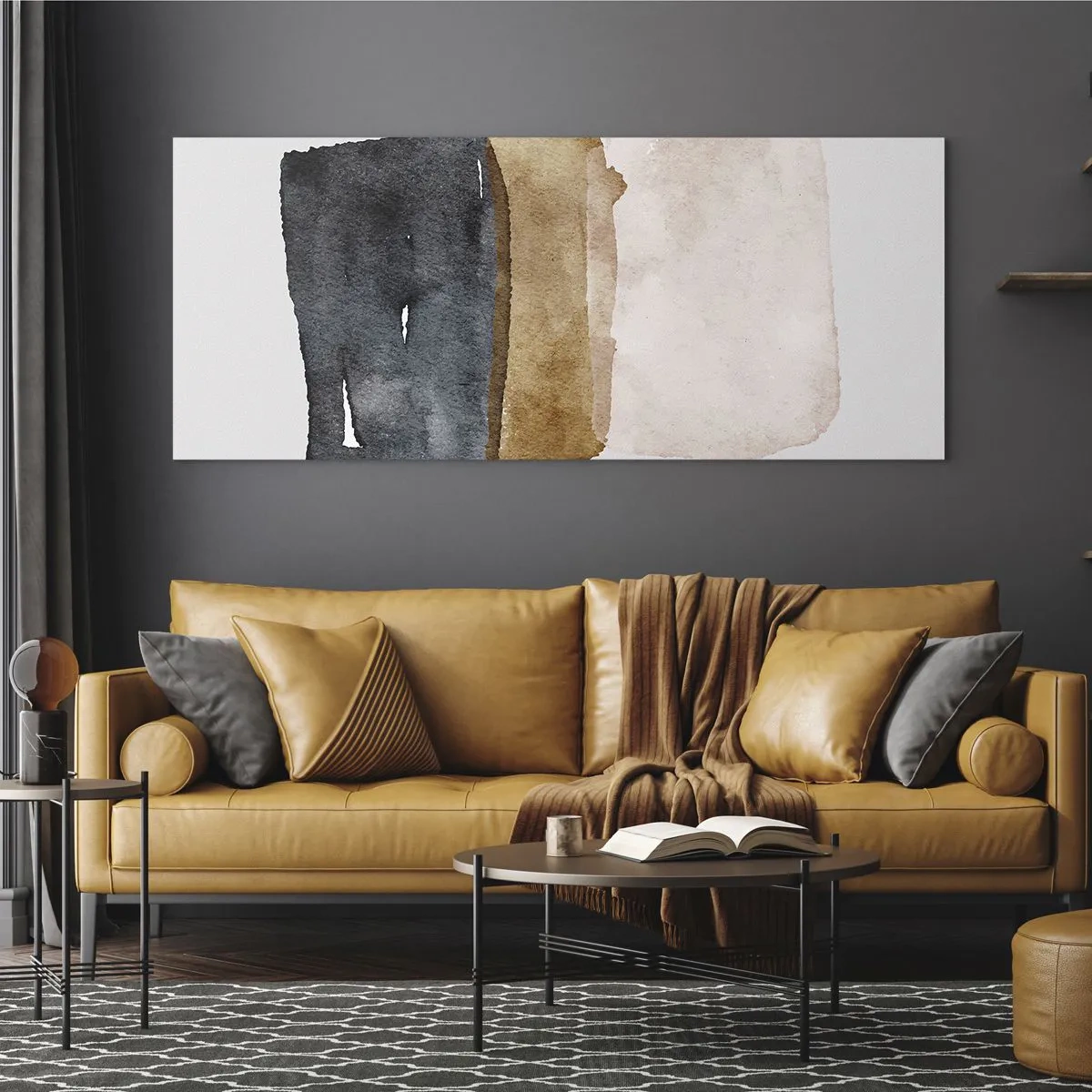 Schilderen op glas - De samenstelling van de kleuren van de aarde - 120x50 cm