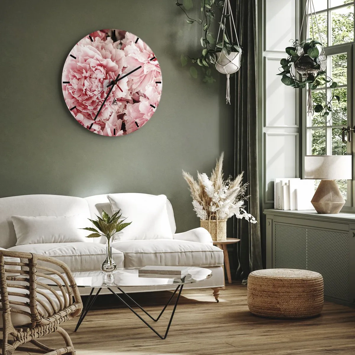 Wandklok - Klok - Roze droom - 40x40 cm