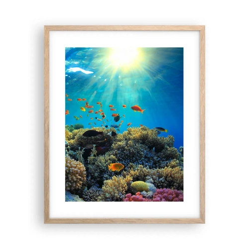 Een poster in een licht eiken lijst - Onderwater schatten - 40x50 cm