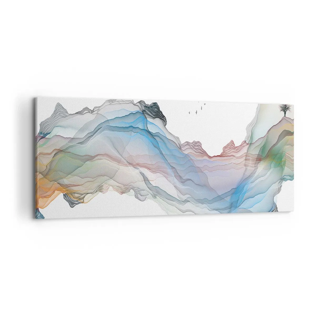 Schilderen op canvas - Op weg naar de kristallen bergen - 120x50 cm
