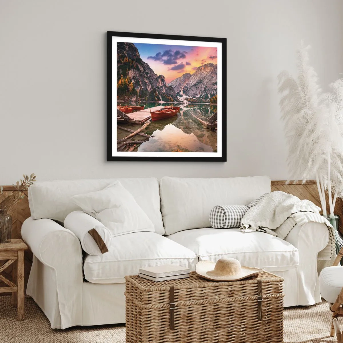 Poster in een zwarte lijst - Belofte van de dag - 50x50 cm