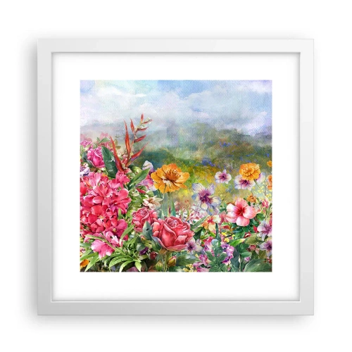 Poster in een witte lijst - Een tuin die gek is geworden - 30x30 cm