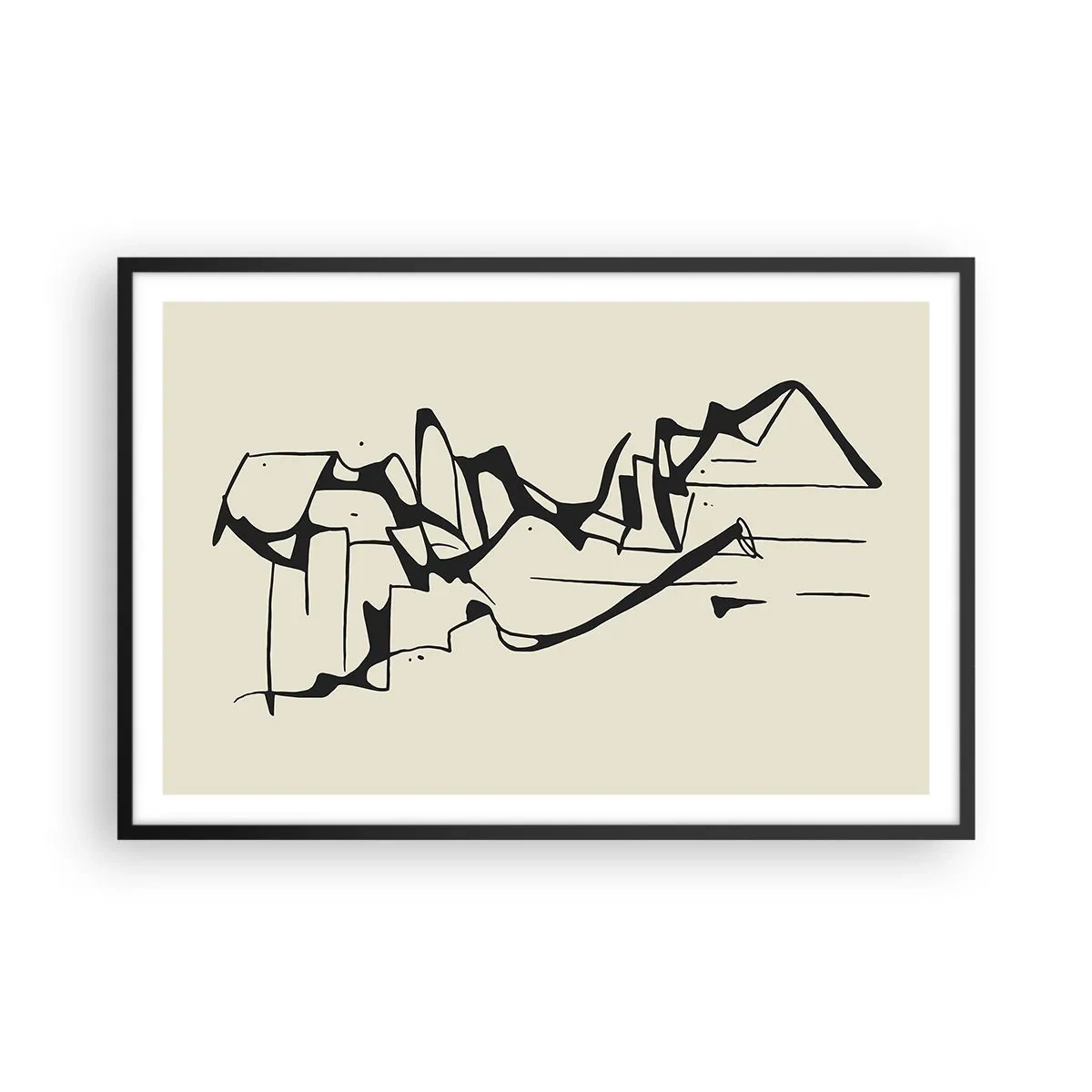 Poster in een zwarte lijst - Misschien een landschap - 91x61 cm