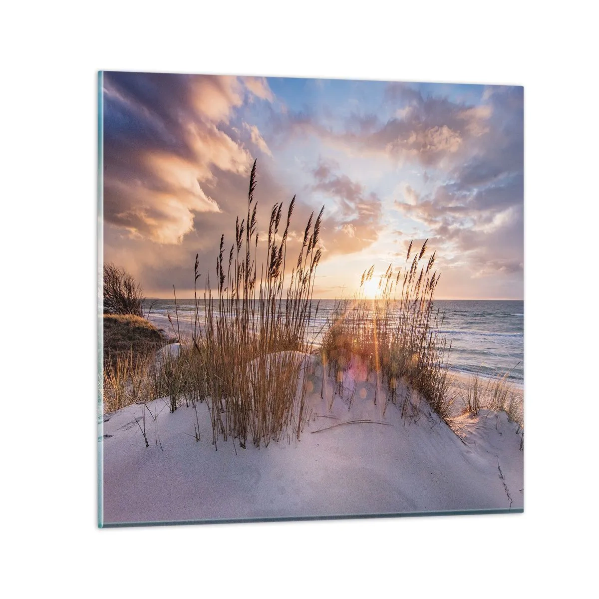 Schilderen op glas - Afscheid van de zon en de wind - 30x30 cm