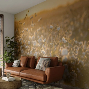 Fotobehang Premium Sand - Pluizig veld - Katoenveld, Azië, Natuur - 350x256 cm