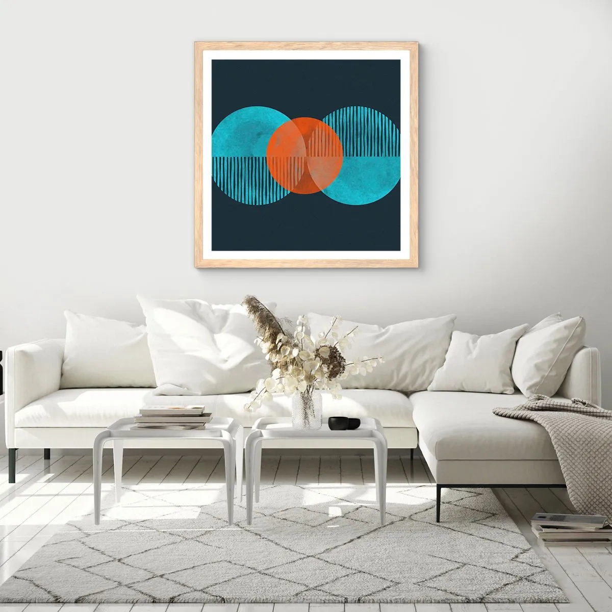 Een poster in een licht eiken lijst - Symmetrische compositie - 40x40 cm