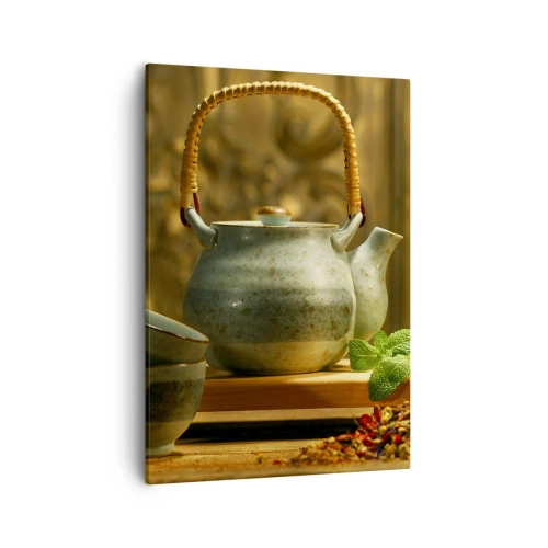 Schilderen op canvas - Verhandeling over het drinken van thee - 50x70 cm