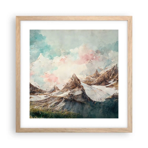 Een poster in een licht eiken lijst - Rotsbladen - 40x40 cm