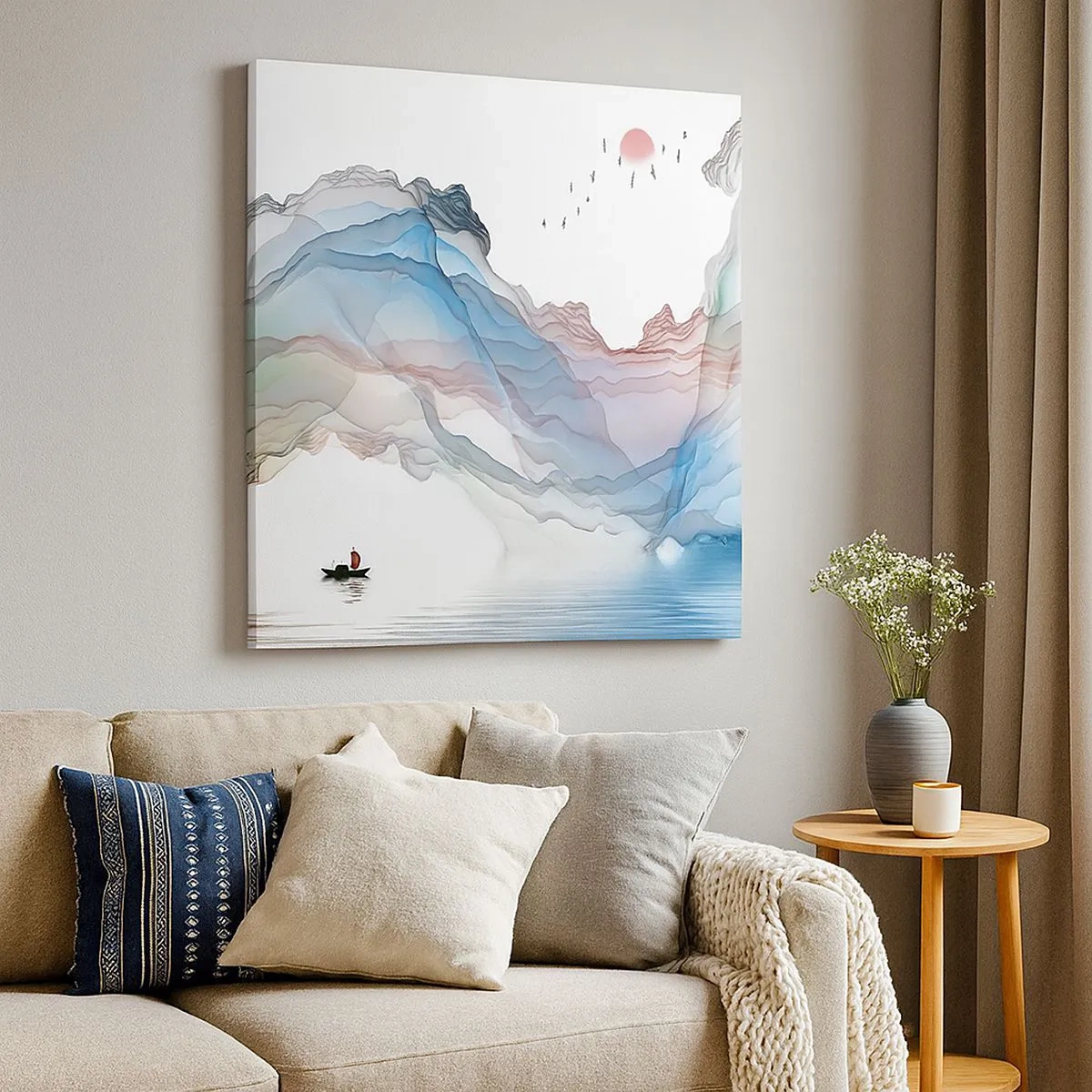 Schilderen op canvas - Op weg naar de kristallen bergen - 30x30 cm