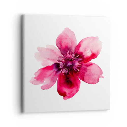 Schilderen op canvas - Een karmijnrode geurende kus - 30x30 cm