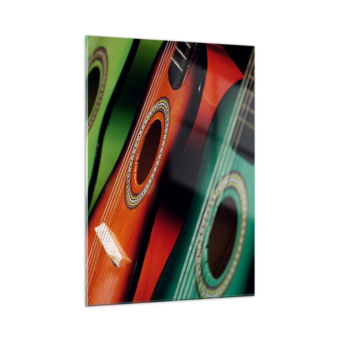 Schilderen op glas - De gitaar heeft vele kleuren - 50x70 cm