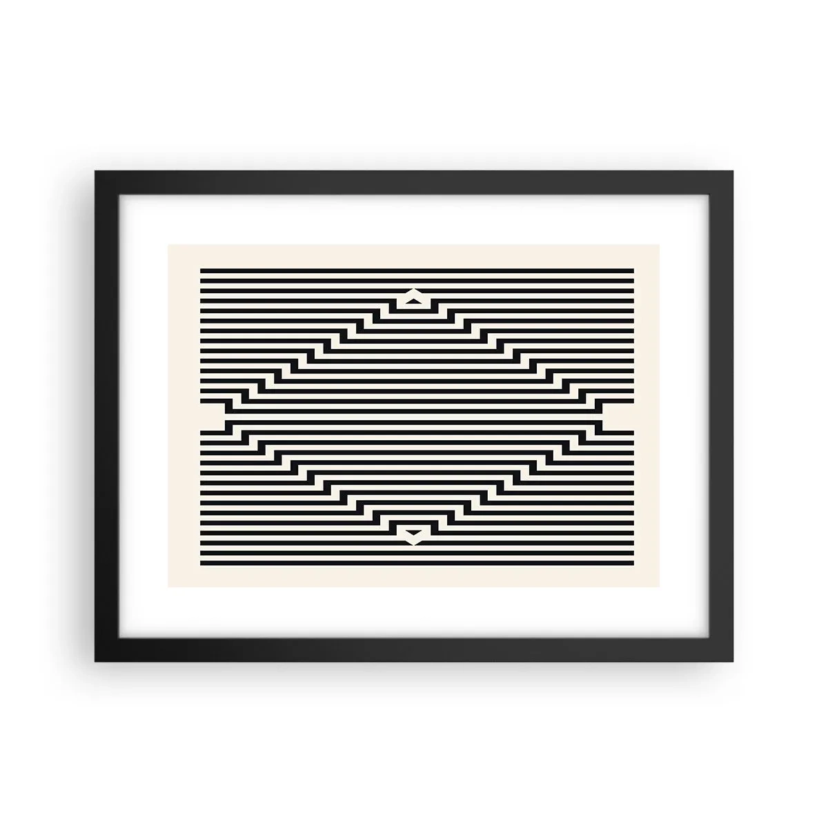 Poster in een zwarte lijst - Geometrische illusie - 40x30 cm