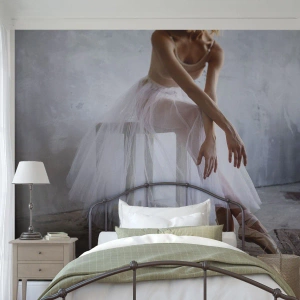 Fotobehang Premium Canvas - Voordat de oprijlichten schijnen - Ballerina, Ballet, Dans - 450x315 cm