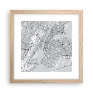 Een poster in een licht eiken lijst - De anatomie van een metropool - 30x30 cm