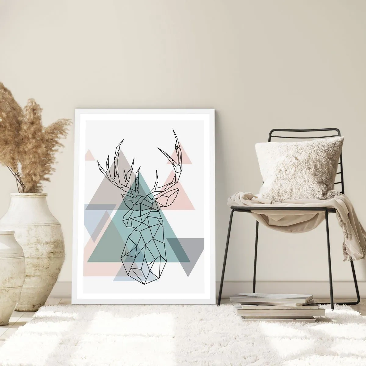 Poster in een witte lijst - In een geometrisch bos - 61x91 cm