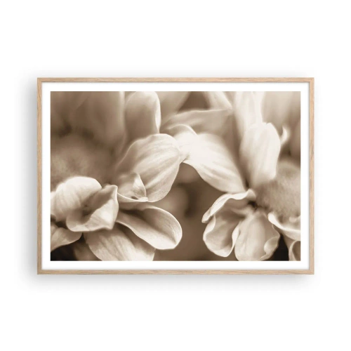 Een poster in een licht eiken lijst - Zo zacht als een glimlach - 100x70 cm