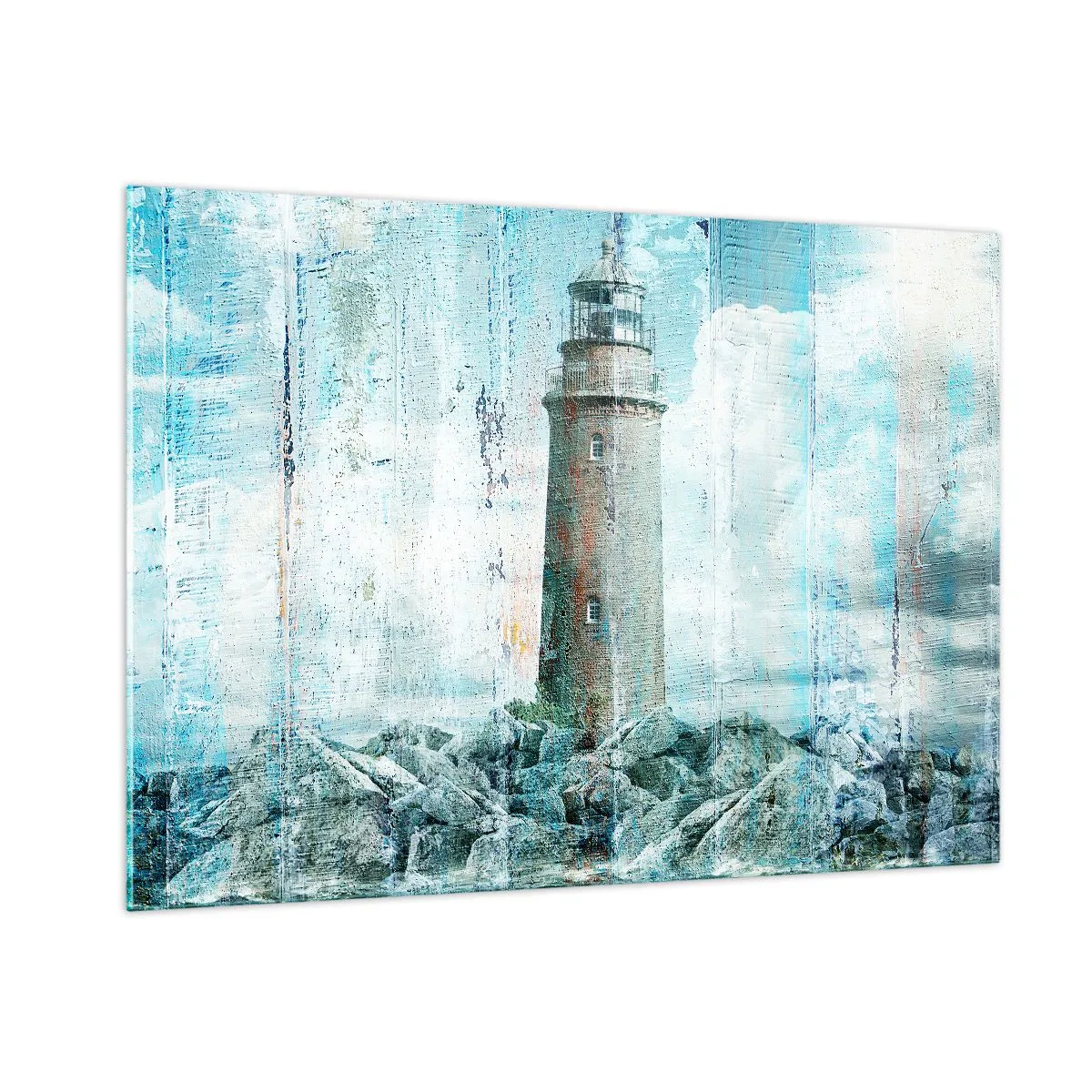 Schilderen op glas - Op oud hout - 100x70 cm