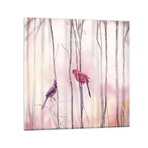 Schilderen op glas - Verhaal van het roze woud - 50x50 cm