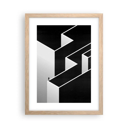 Een poster in een licht eiken lijst - Eenzaamheid op de top - 30x40 cm