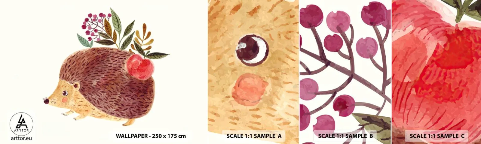 Fotobehang Staaltje Standard Eco - En je vindt mij al leuk - Egel, Voor kinderen, Kinderkamer - 100x30 cm