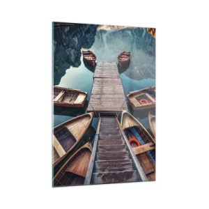 Schilderen op glas - Ik wacht bij de jachthaven - 50x70 cm