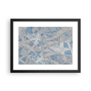 Poster in een zwarte lijst - In een blauwgrijs labyrint - 40x30 cm
