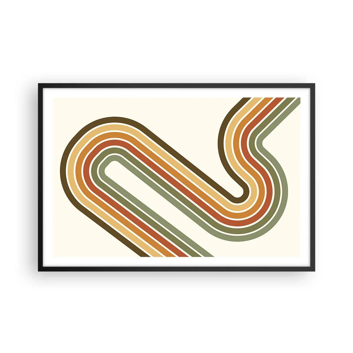 Poster in een zwarte lijst - Zigzag naar het doel - 91x61 cm