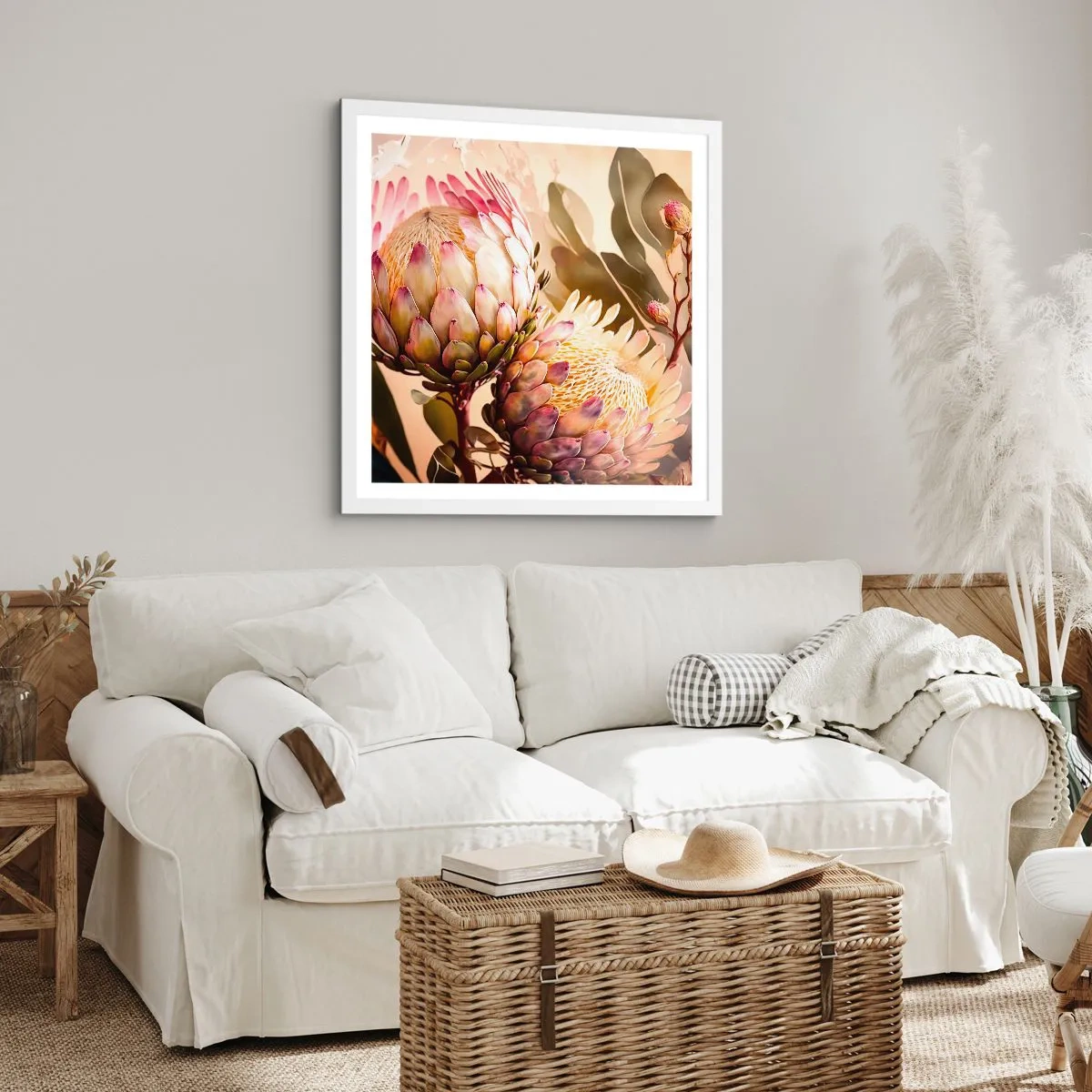 Poster in een witte lijst - Teeder omarmd - 50x50 cm