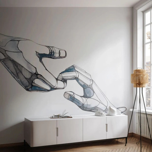 Zelfklevend Fotobehang Deluxe Sticker - Een goed gebaar - Abstractie, Handen, Grafisch - 300x210 cm