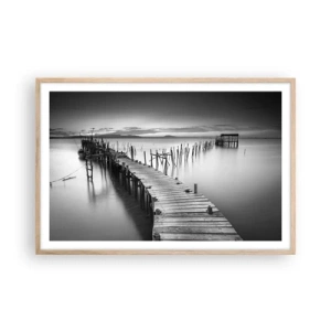 Een poster in een licht eiken lijst - De rust van een vergeten kust - 91x61 cm