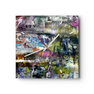 Wandklok - Klok - Collage van herinneringen - 40x40 cm