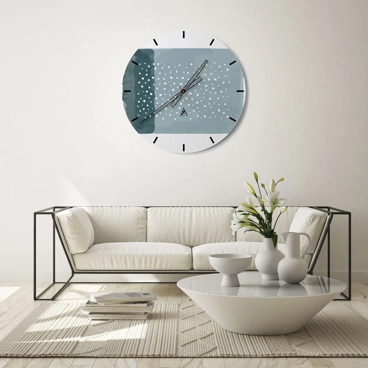 Wandklok - Klok - Gegroeid op blauw - 40x40 cm