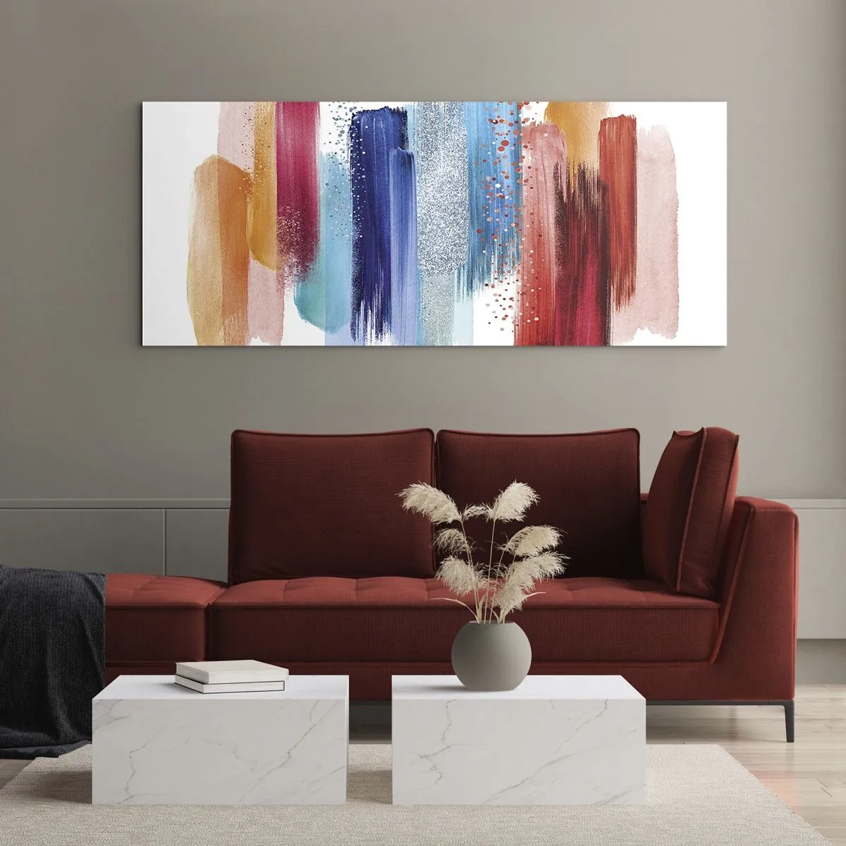 Schilderen op glas - Omhoog en omlaag - 160x50 cm