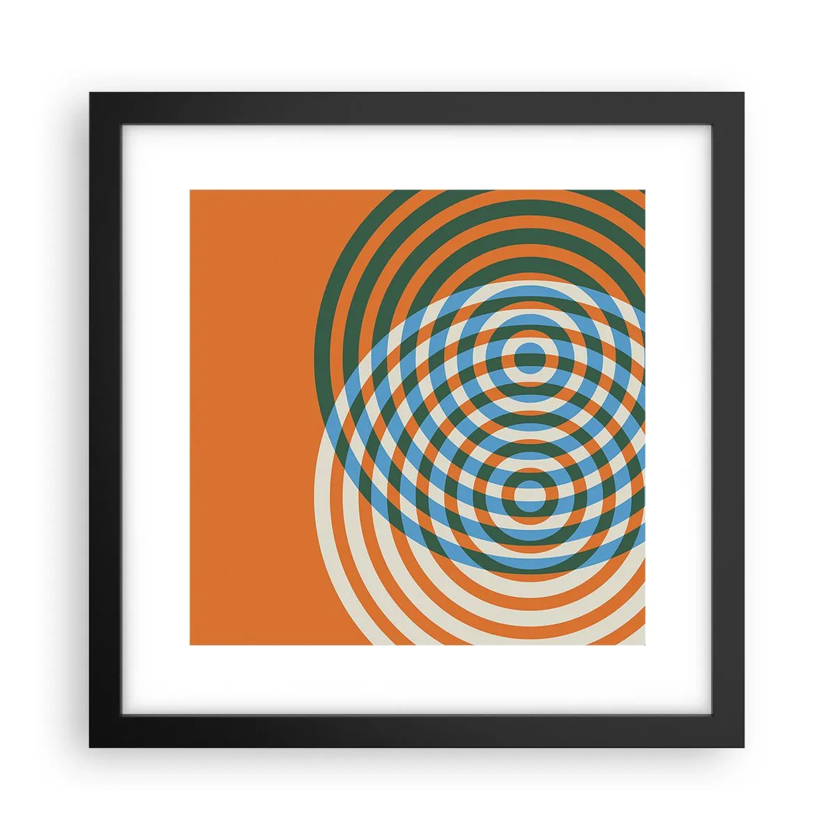 Poster in een zwarte lijst - Abstracte circulaire variatie - 30x30 cm