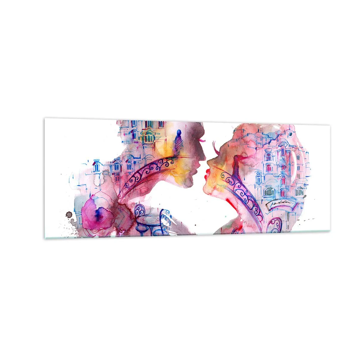 Schilderen op glas - De geheime brug van zuchten - 140x50 cm