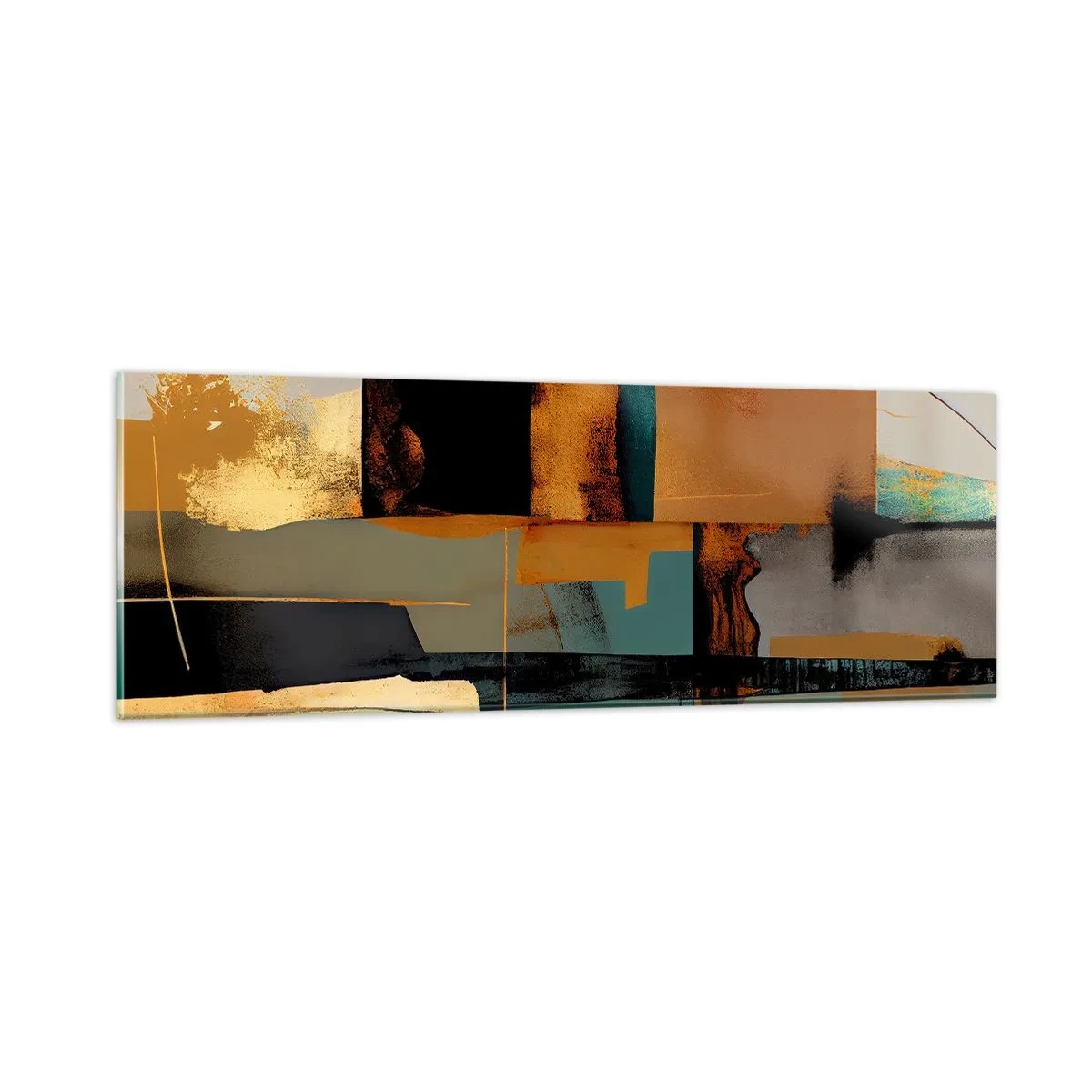 Schilderen op glas - Abstractie – licht en schaduw - 90x30 cm