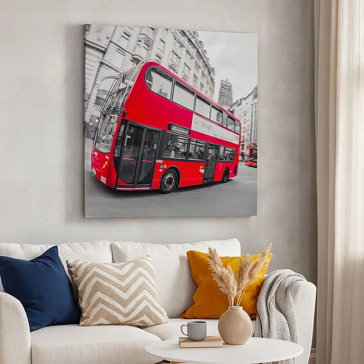 Schilderen op canvas - Londen traditioneel - by bus - 30x30 cm