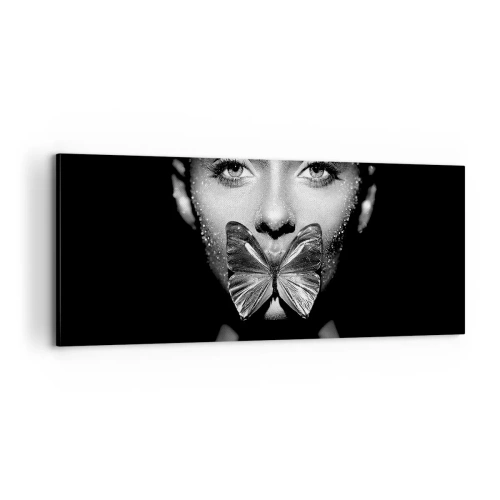 Schilderen op canvas - Vlinder kus - 100x40 cm