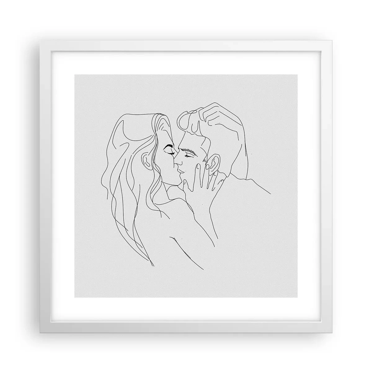 Poster in een witte lijst - Dezelfde regel - 40x40 cm