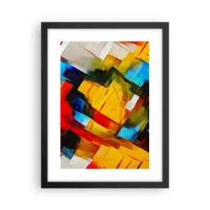 Poster in een zwarte lijst - Een veelkleurig lagen koekje - 30x40 cm