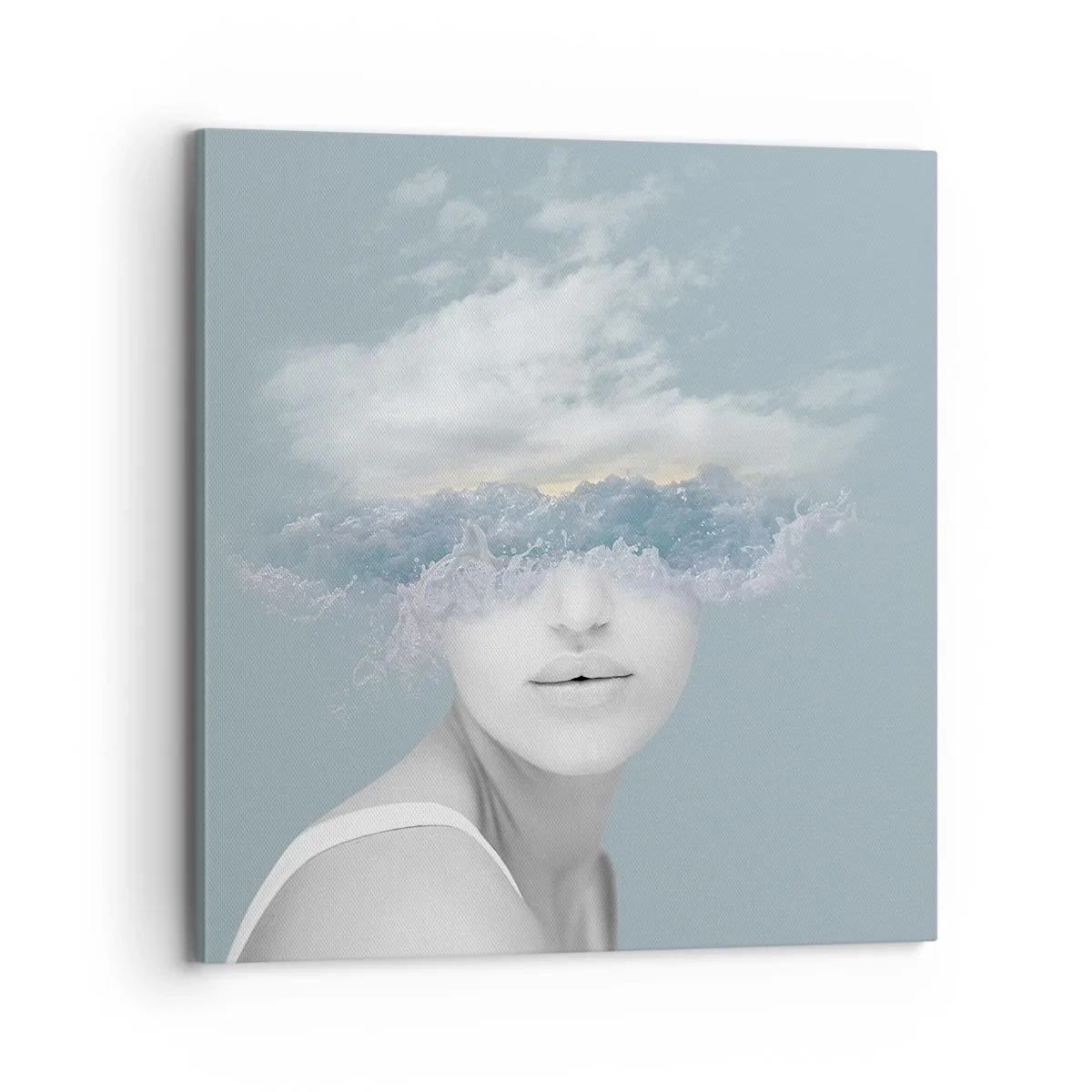 Schilderen op canvas - Met hoofd in de wolken - 70x70 cm