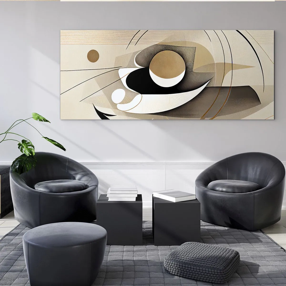 Schilderen op glas - Compositie: de essentie van de dingen - 100x40 cm