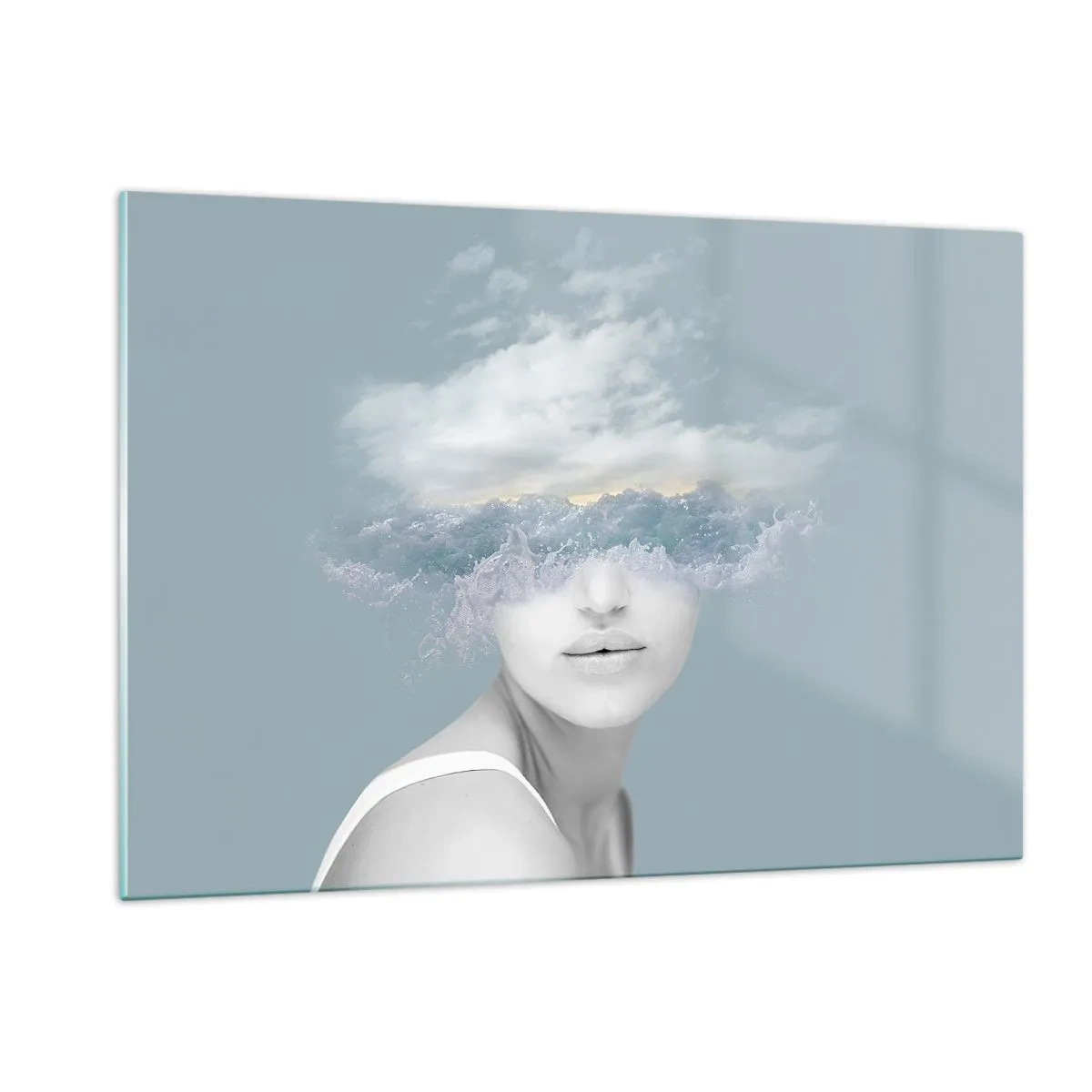 Schilderen op glas - Met hoofd in de wolken - 120x80 cm