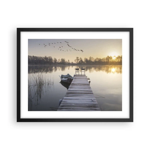 Poster in een zwarte lijst - Ik ben zo terug - 50x40 cm