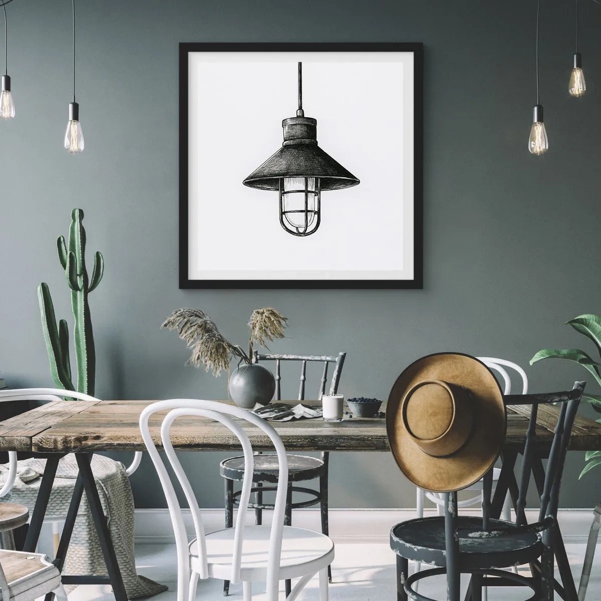 Poster in een zwarte lijst - Zoals jaren geleden… - 60x60 cm