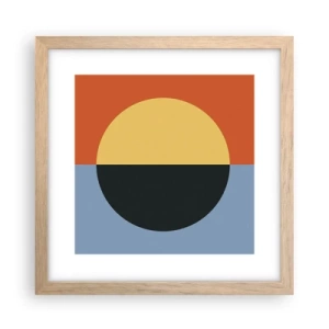 Een poster in een licht eiken lijst - Een compositie van warmte en koelte - 30x30 cm